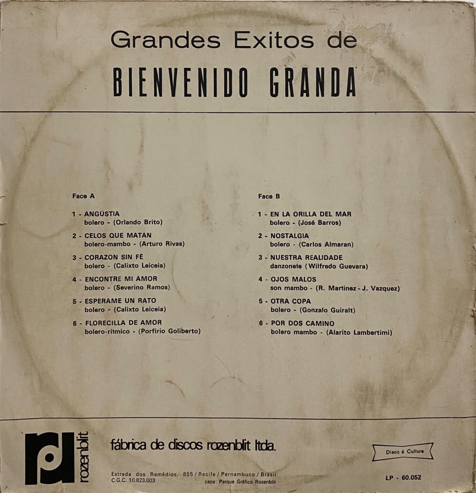 Angustia Song, Bienvenido Granda, Boleros Vol. 2