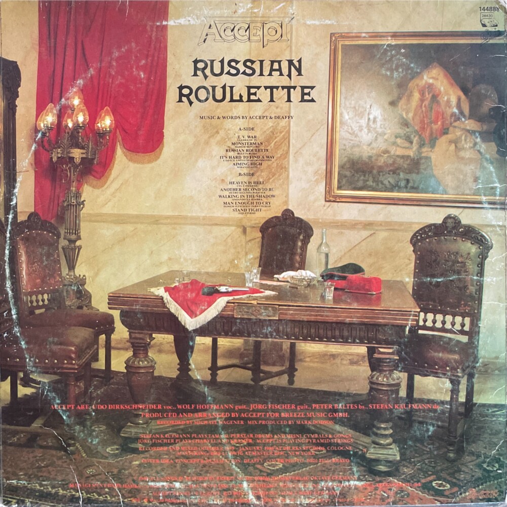 Cartaz Antigo Accept Russian Roulette Album Hard Rock 32x47