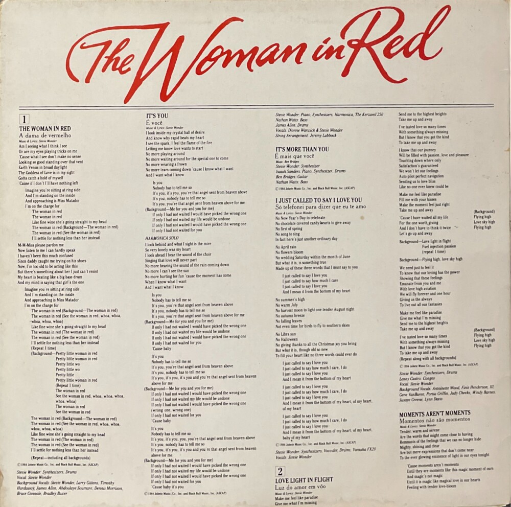 A Dama De Vermelho The Woman In Red - Trilha Filme Lp Disco