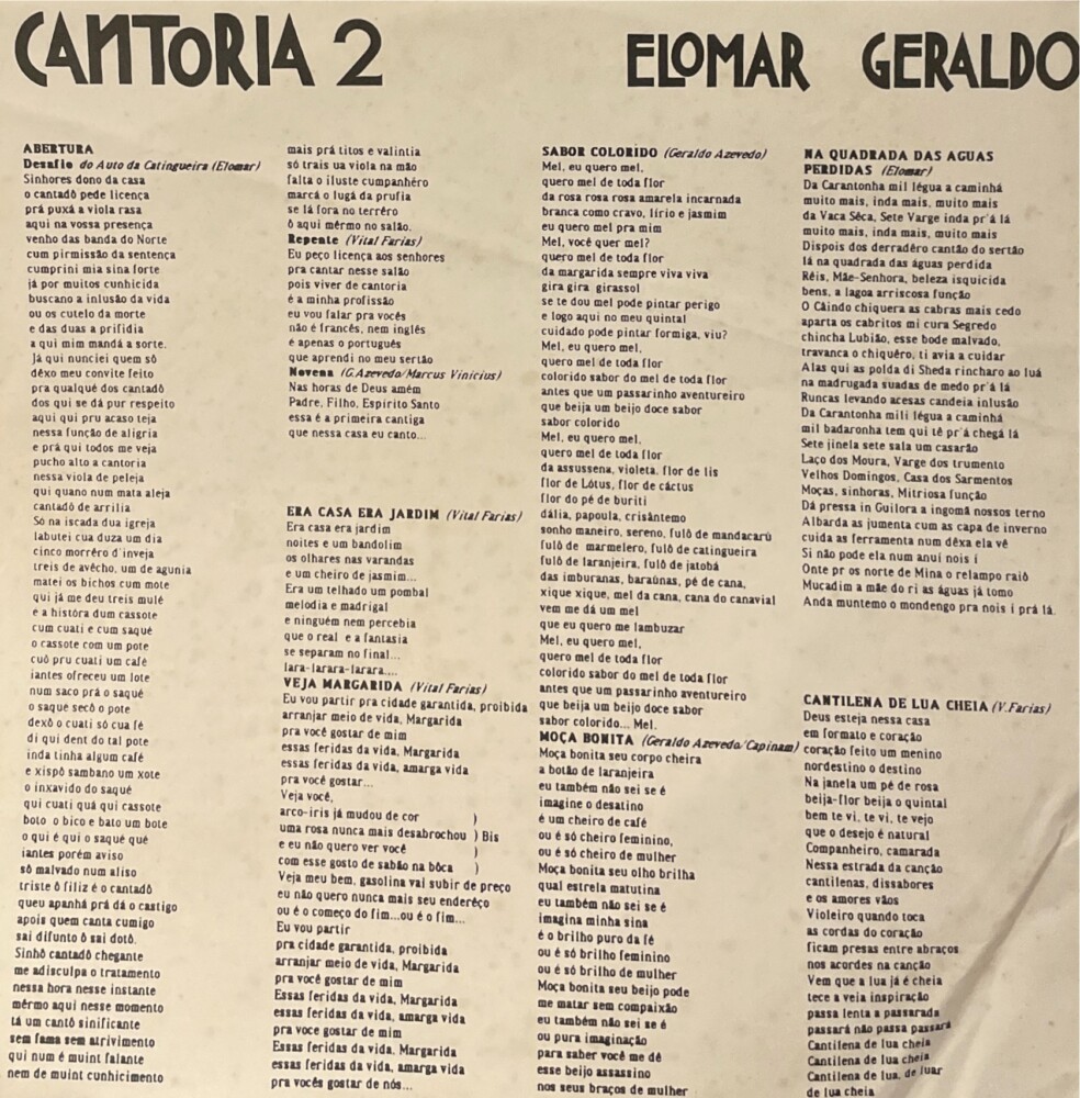 Elomar, Geraldo Azevedo, Vital Farias e Xangai - Cantoria 2 (1988